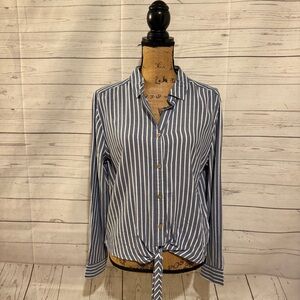beachlunchlounge Navy Striped Button-Down Shirt